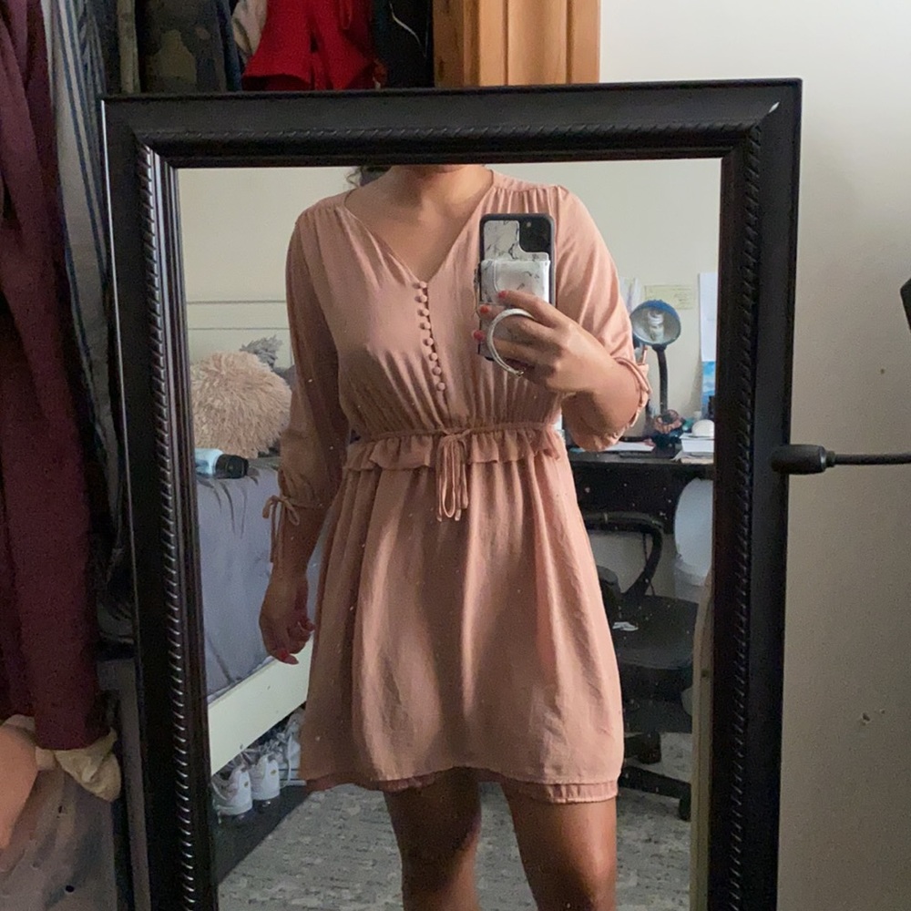 Nude pink layered dress